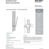 Rockwood AP1007 Hands Free Arm Pull with Plate - All Things Door