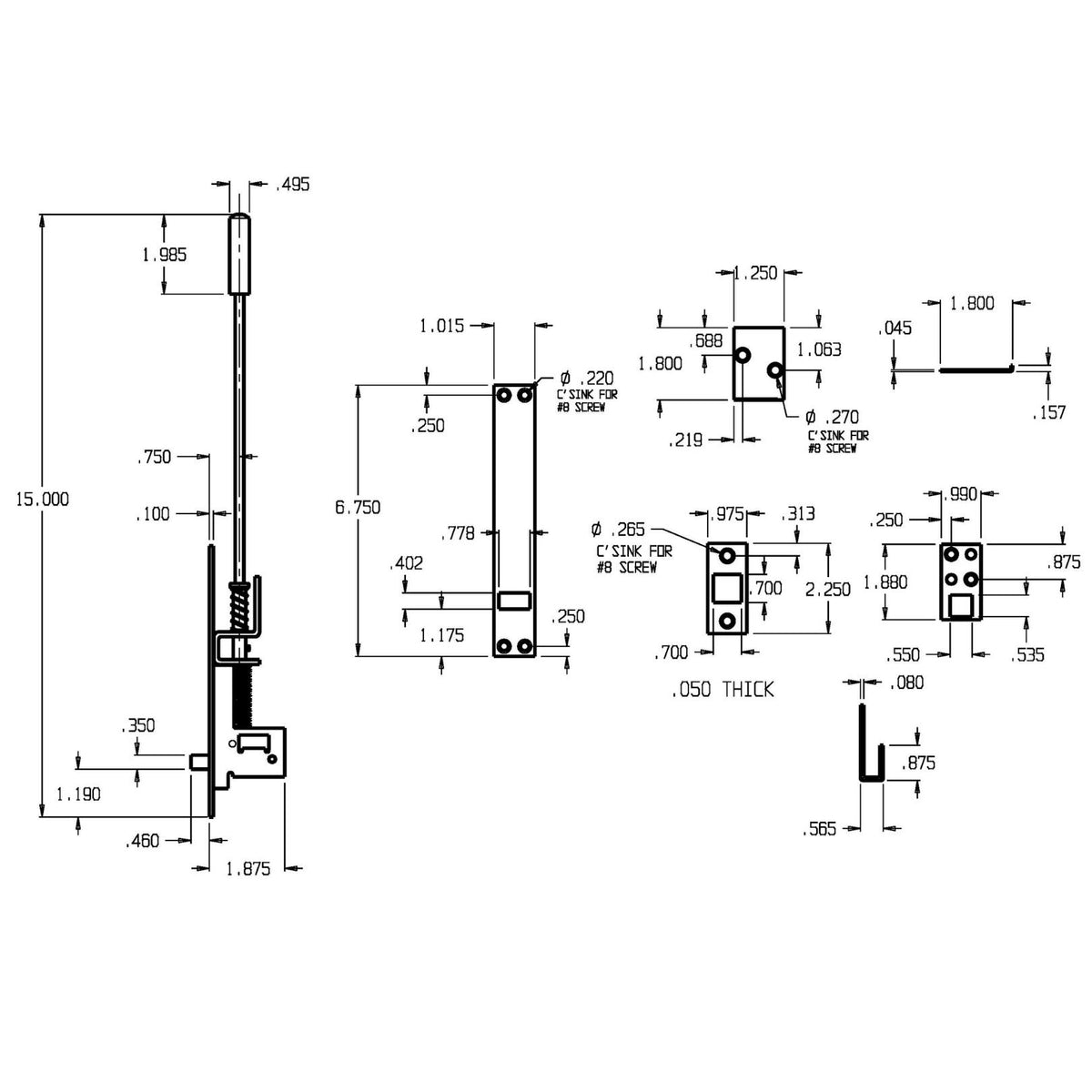 Don-Jo 1560 Automatic Flush Bolt | AllThingsDoor.com